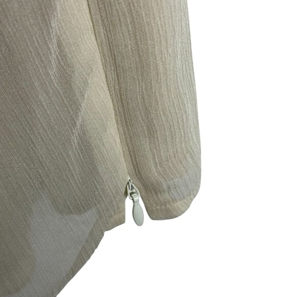 St. John Couture Ivory Tank Top Silk Blend Sleeveless Blouse Drape Neck Size 10 - Picture 5 of 6